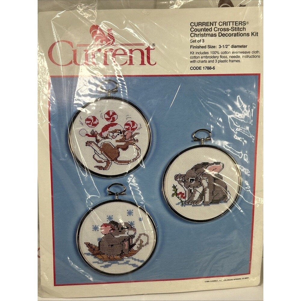 Current Counted Cross Stitch Kit Lot Current Critters Framed Housewarming Love - Picture 3 of 5